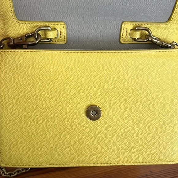 Adorable J.Crew Convertable Harrision Crossbody/Clutch in Yellow Leather - Picture 6 of 10